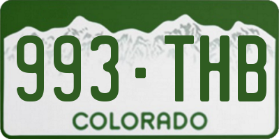 CO license plate 993THB