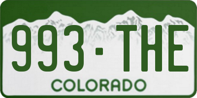 CO license plate 993THE