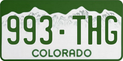 CO license plate 993THG