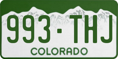 CO license plate 993THJ