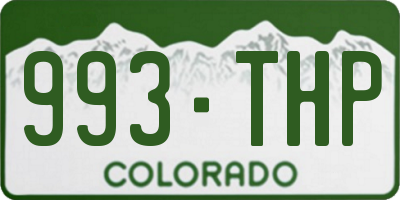 CO license plate 993THP