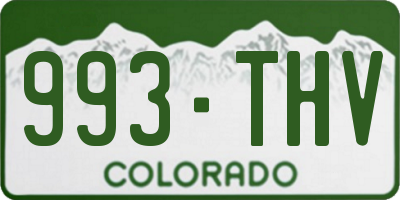 CO license plate 993THV