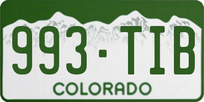 CO license plate 993TIB