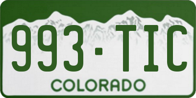 CO license plate 993TIC
