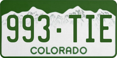 CO license plate 993TIE