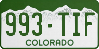 CO license plate 993TIF