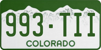 CO license plate 993TII