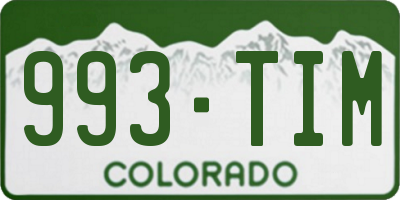 CO license plate 993TIM