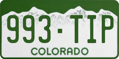 CO license plate 993TIP