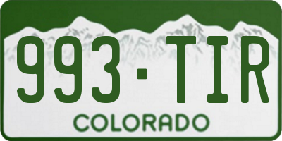 CO license plate 993TIR