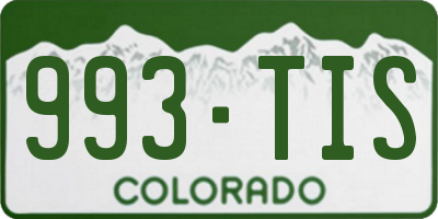 CO license plate 993TIS