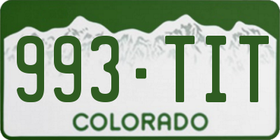 CO license plate 993TIT