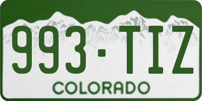 CO license plate 993TIZ