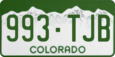 CO license plate 993TJB