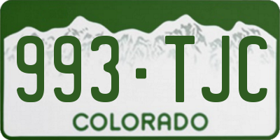CO license plate 993TJC