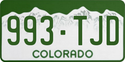 CO license plate 993TJD