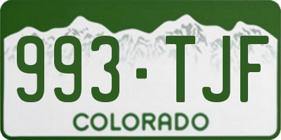 CO license plate 993TJF