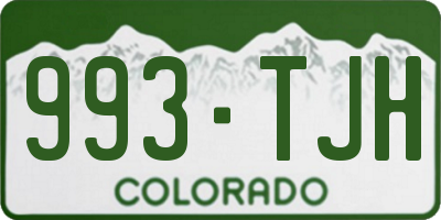 CO license plate 993TJH
