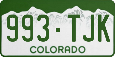 CO license plate 993TJK
