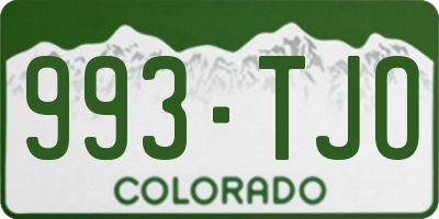 CO license plate 993TJO