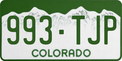 CO license plate 993TJP