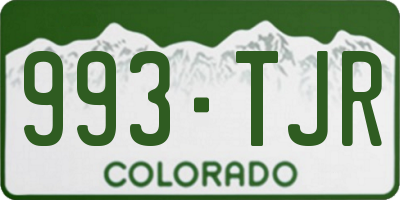 CO license plate 993TJR