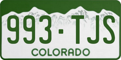 CO license plate 993TJS