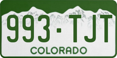 CO license plate 993TJT
