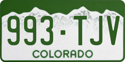 CO license plate 993TJV