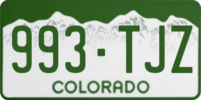 CO license plate 993TJZ