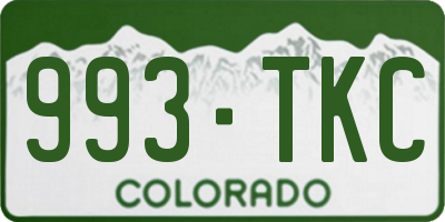 CO license plate 993TKC