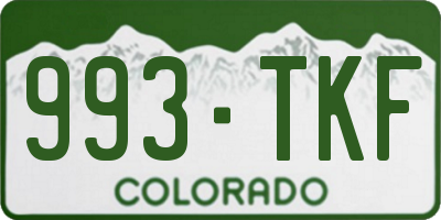 CO license plate 993TKF