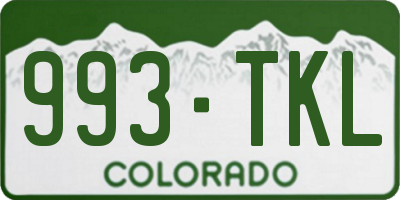 CO license plate 993TKL