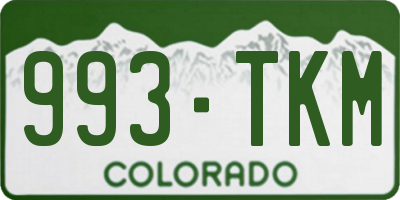 CO license plate 993TKM