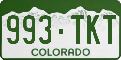 CO license plate 993TKT