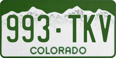 CO license plate 993TKV