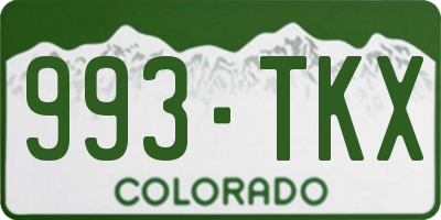 CO license plate 993TKX