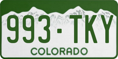 CO license plate 993TKY