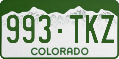 CO license plate 993TKZ
