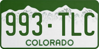 CO license plate 993TLC