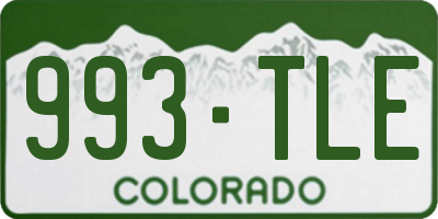 CO license plate 993TLE