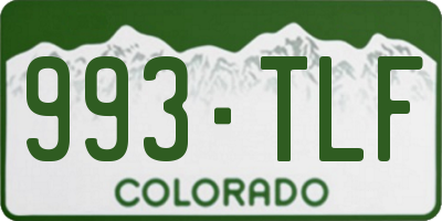 CO license plate 993TLF