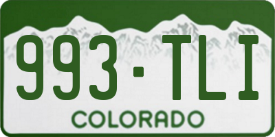 CO license plate 993TLI