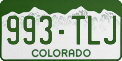 CO license plate 993TLJ