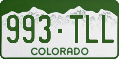CO license plate 993TLL