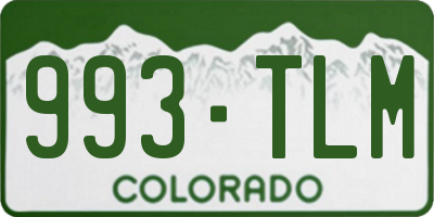 CO license plate 993TLM