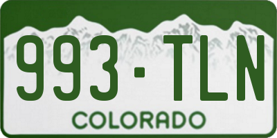 CO license plate 993TLN