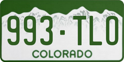 CO license plate 993TLO