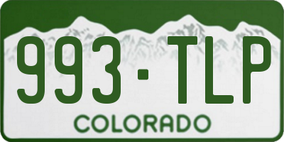 CO license plate 993TLP