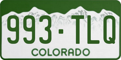 CO license plate 993TLQ